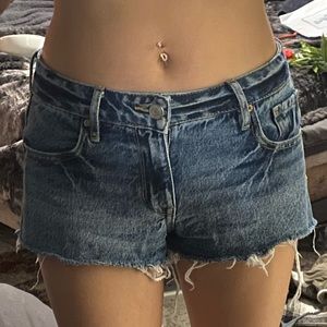 Low rise denim shorts